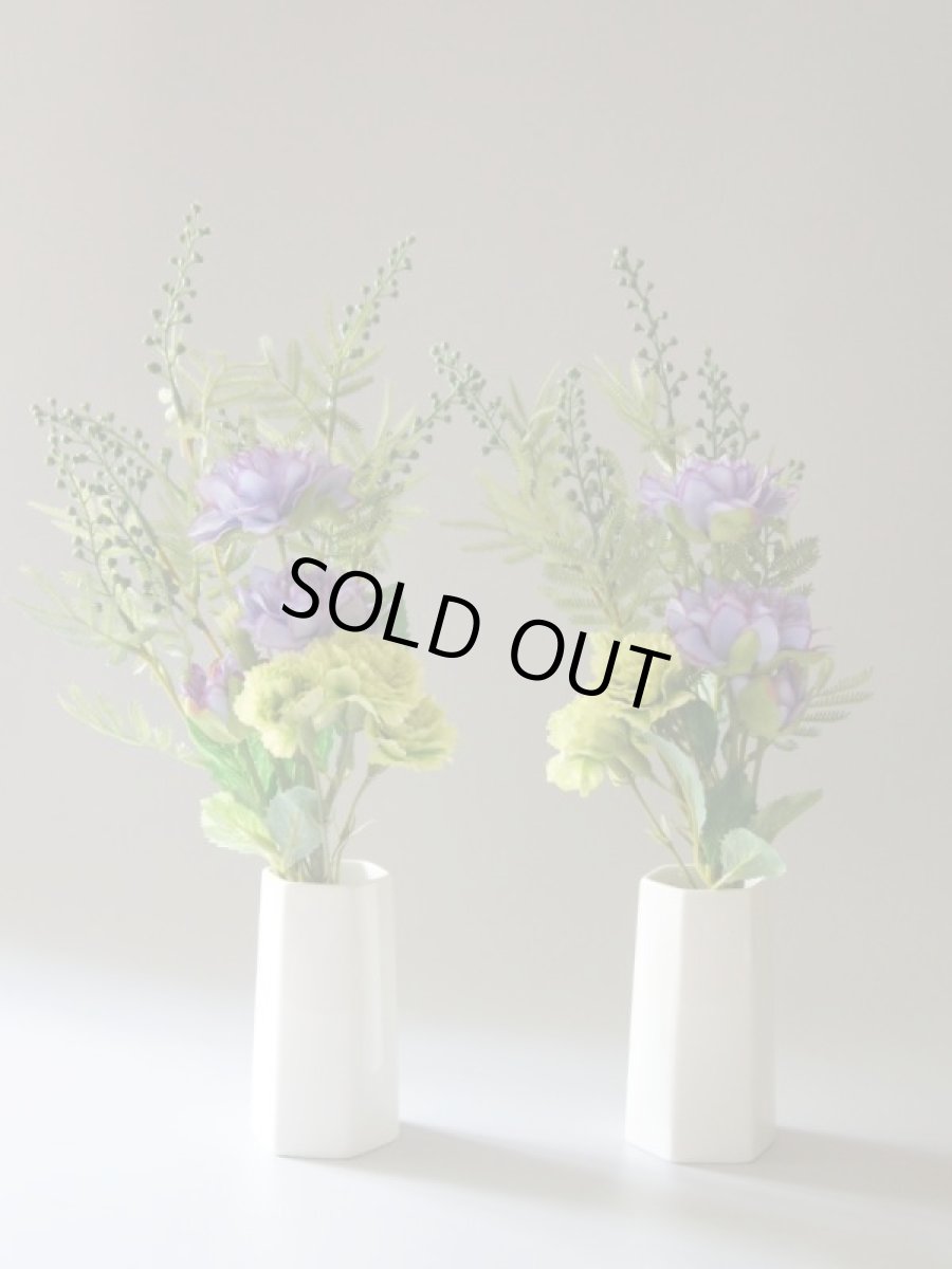 画像5: お墓用高級造花 【MEMORIES BASIC】薄紫のダリアとカーネーション（１対） (5)