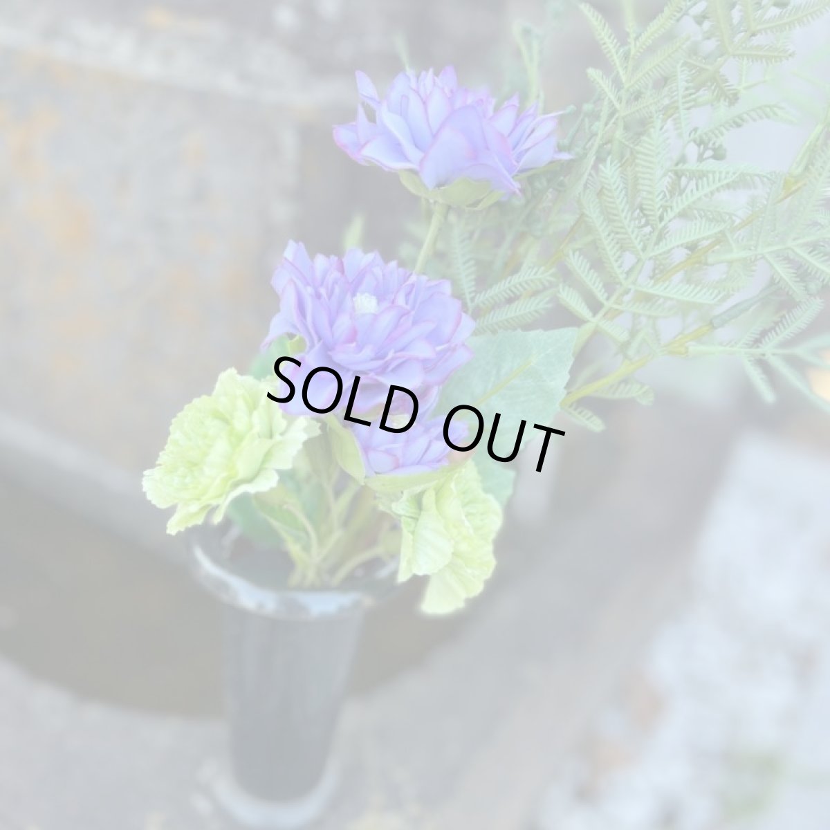 画像2: お墓用高級造花 【MEMORIES BASIC】薄紫のダリアとカーネーション（１対） (2)