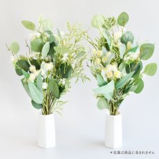 画像1: お墓用高級造花 【MEMORIES PREMIUM】ナチュラルグリーンの花束（ナチュラルテイスト・Lサイズ・１対） (1)