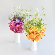 画像7: お墓用高級造花 【MEMORIES PREMIUM】蘭の花束 〜極み〜（黄色・１対または単品） (7)