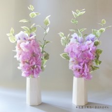 画像1: お墓用高級造花 【MEMORIES PREMIUM】春のお供えスイートピー（ピンク紫・１対） (1)