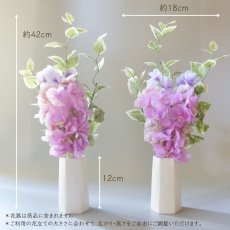 画像4: お墓用高級造花 【MEMORIES PREMIUM】春のお供えスイートピー（ピンク紫・１対） (4)