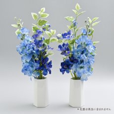 画像1: お墓用高級造花 【MEMORIES PREMIUM】ブルー・デルフィニウム（１対） (1)
