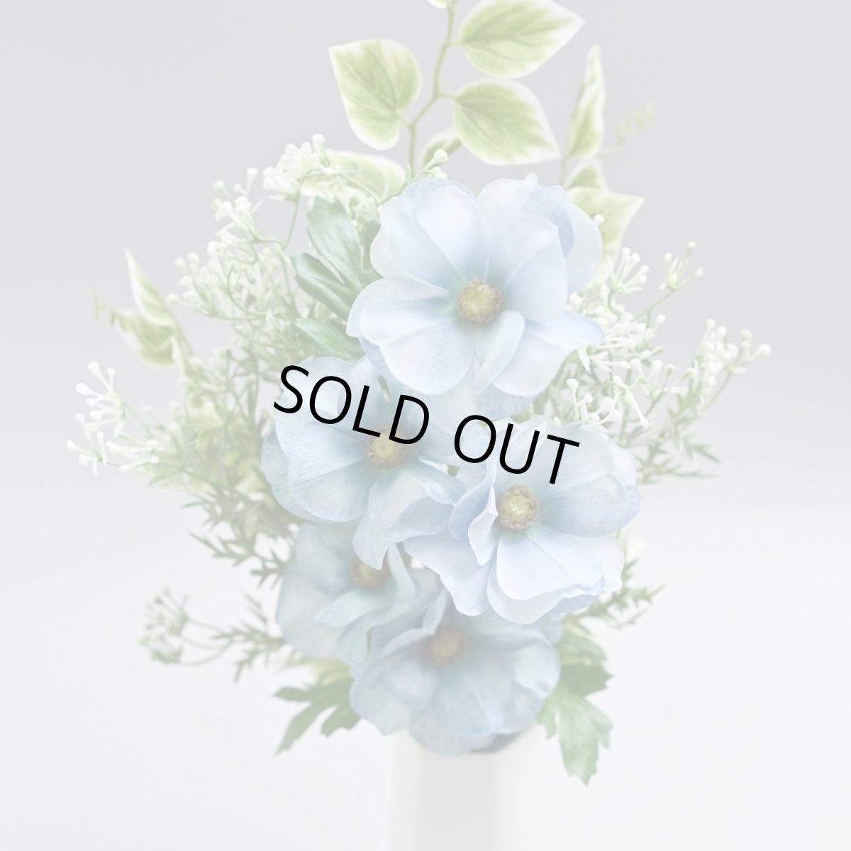 画像3: お墓用高級造花 【MEMORIES BASIC】ラナンキュラス（ブルー・１対） (3)