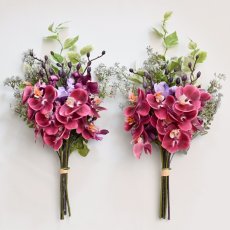 画像8: お墓用高級造花 【MEMORIES PREMIUM】蘭の花束（紫・Lサイズ・１対） (8)
