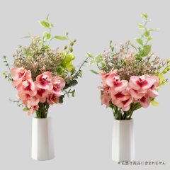 お墓用高級造花 【MEMORIES PREMIUM】蘭の花束（ピンク・Lサイズ・１対）