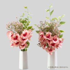 お墓用高級造花 【MEMORIES PREMIUM】蘭の花束（ピンク・Mサイズ・１対）
