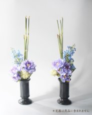 画像1: 春夏の御仏壇のお供え花（ブルー×薄紫ダリア） (1)