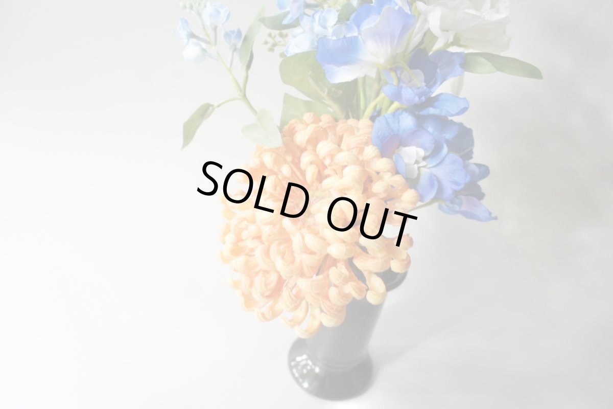 画像2: 夏の御仏壇のお供え花（ブルー×オレンジ菊） (2)