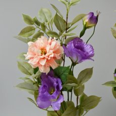 画像4: お墓用高級造花 【MEMORIES BASIC】紫のトルコ桔梗と淡いガーベラのお墓花（ピンク・１対） (4)