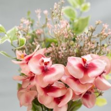 画像2: お墓用高級造花 【MEMORIES PREMIUM】蘭の花束（ピンク・Lサイズ・１対） (2)