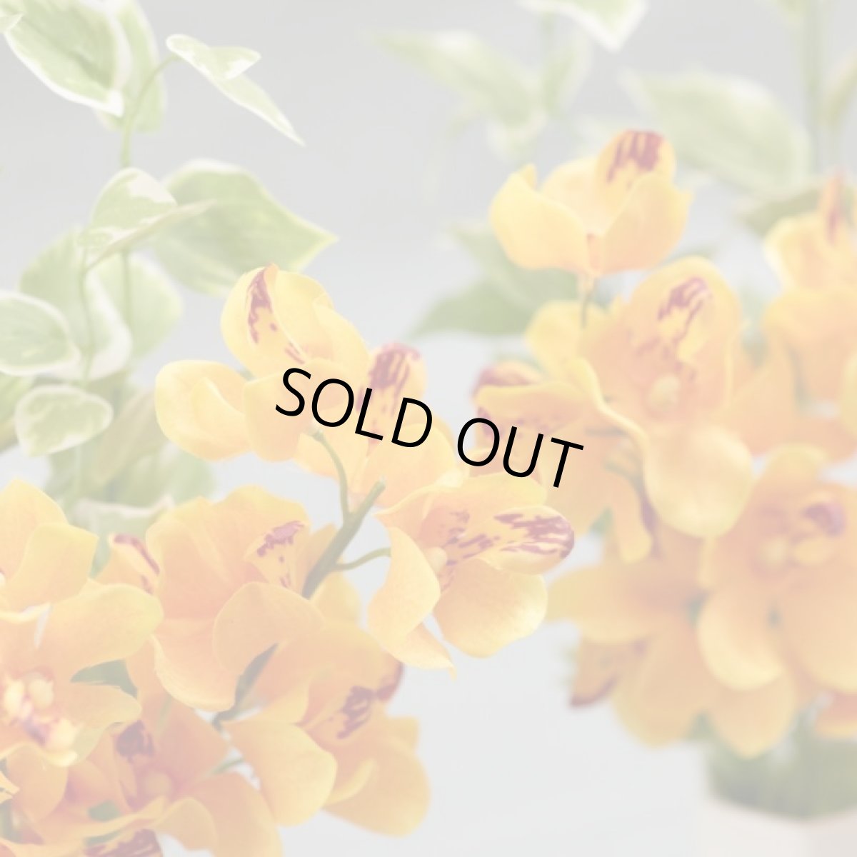 画像3: お墓用高級造花 【MEMORIES PREMIUM】蘭の花束（黄色・Sサイズ・１対） (3)