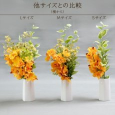 画像6: お墓用高級造花 【MEMORIES PREMIUM】蘭の花束（黄色・Lサイズ・１対） (6)