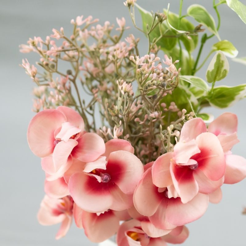 画像2: お墓用高級造花 【MEMORIES PREMIUM】蘭の花束（ピンク・Mサイズ・１対） (2)